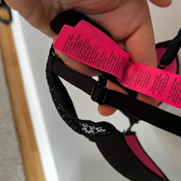 LA SENZA Remix pushup plunge bra Size 32B Black Lace Padded with Underwire - Picture 10 of 11